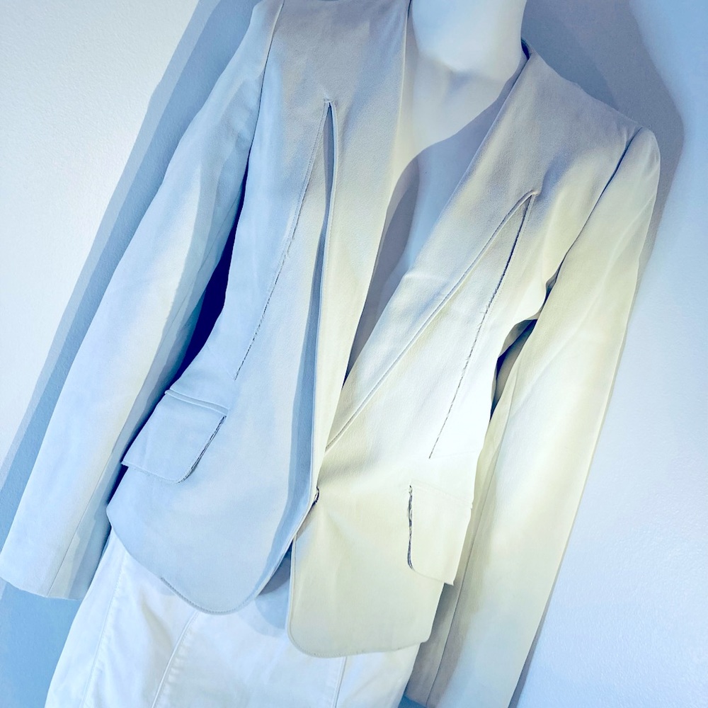 SPORTMAX BY MAX MARA ULTRA MINIMALIST WHITE BLAZER SZ 2